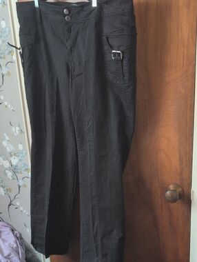 wild fable Black Cargo Jumpsuit-Style Pants with Buckle Detail